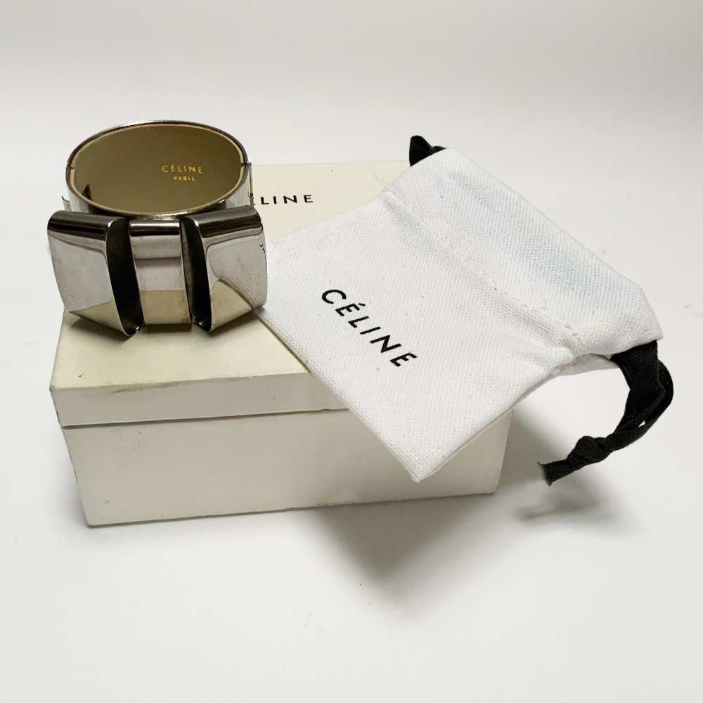 Céline Silver Bow Cuff Bracelet